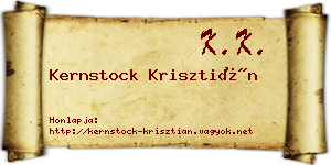 Kernstock Krisztián névjegykártya